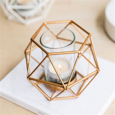 metal house tea light holder|geometric tea light holder metal.